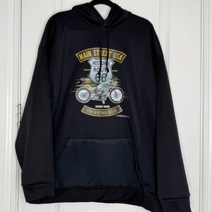 Route 66 Black Hoodie with Motorcycle Graphic Mens Size XL NWOT